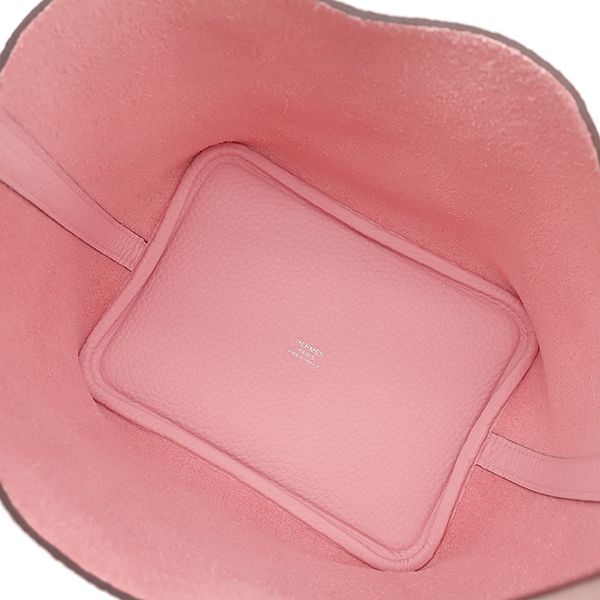 Hermes Handbag Picotin Lock 18 PM Taurillon Clemence Rose Sakura Silver Pink — view 6