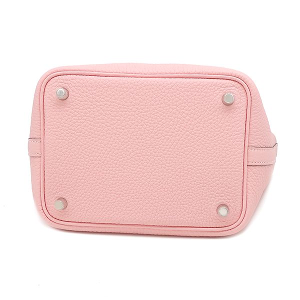Hermes Handbag Picotin Lock 18 PM Taurillon Clemence Rose Sakura Silver Pink — view 4