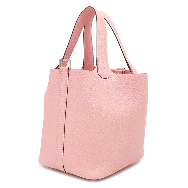 Hermes Handbag Picotin Lock 18 PM Taurillon Clemence Rose Sakura Silver Pink — view 2