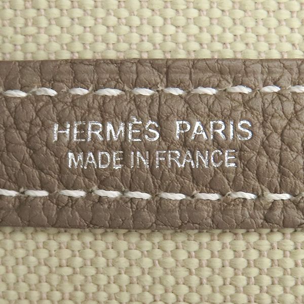 Hermes Tote Bag Garden Party PM 36 Negonda Ecru Etoupe Silver Brown — view 8
