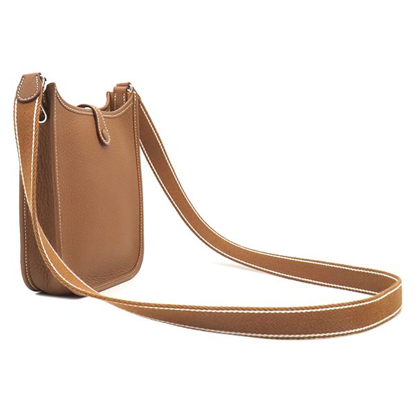 Hermes Shoulder Bag Evelyne TPM 16 Long Amazon Taurillon Clemence Gold Silver — view 2