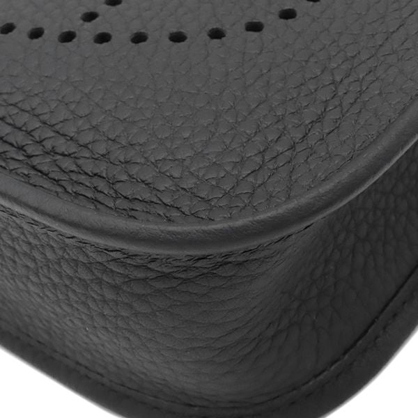 Hermes Shoulder Bag Evelyne TPM 16 Long Taurillon Clemence Black Silver — view 4