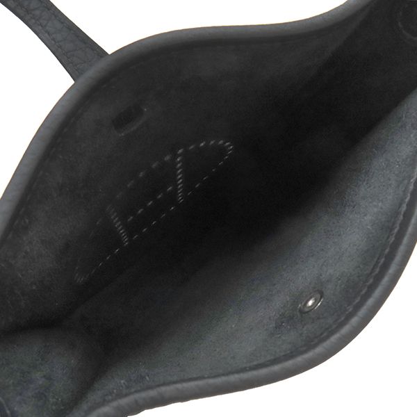 Hermes Shoulder Bag Evelyne TPM 16 Long Taurillon Clemence Black Silver — view 5