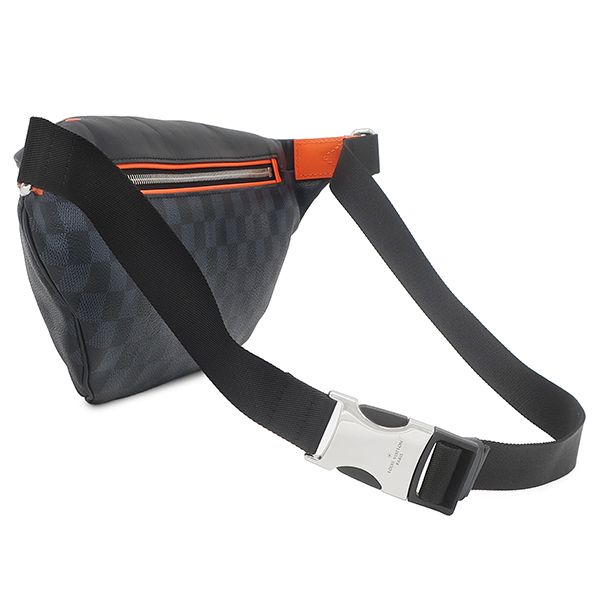 Louis Vuitton Waist Bag Discovery Leather Damier Cobalt Canvas Silver Orange — view 2