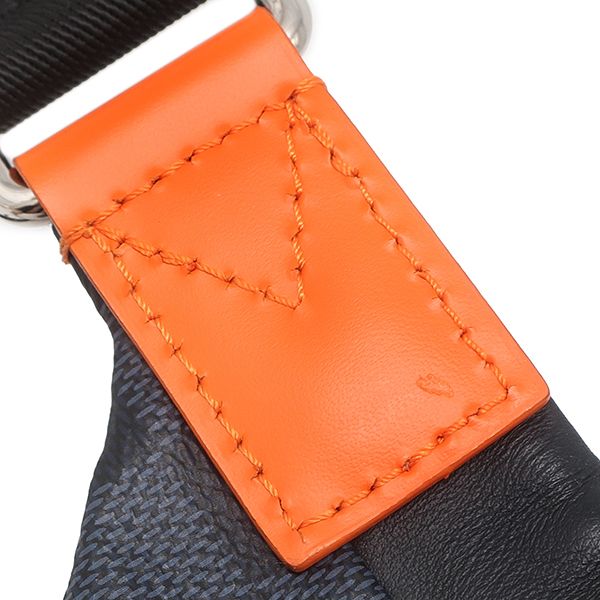 Louis Vuitton Waist Bag Discovery Leather Damier Cobalt Canvas Silver Orange — view 8