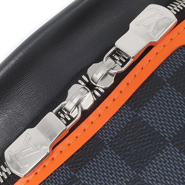 Louis Vuitton Waist Bag Discovery Leather Damier Cobalt Canvas Silver Orange — view 5