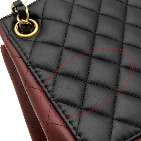 Chanel Shoulder Bag Quilted Small Bucket Lambskin Black Bordeaux Vintage — view 6