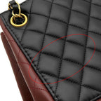 Chanel Shoulder Bag Quilted Small Bucket Lambskin Black Bordeaux Vintage — view 6