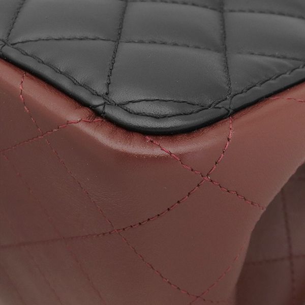 Chanel Shoulder Bag Quilted Small Bucket Lambskin Black Bordeaux Vintage — view 4