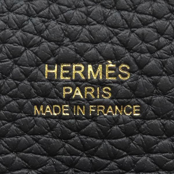 Hermes Shoulder Bag Evelyne 3 23 Taurillon Clemence Black Gold — view 7