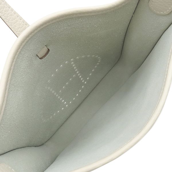 Hermes Shoulder Bag Evelyne 3 23 Taurillon Clemence Craie Silver Off White — view 6