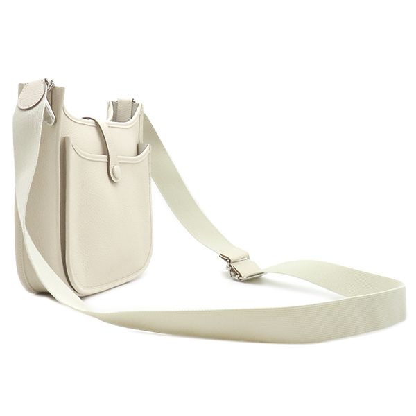 Hermes Shoulder Bag Evelyne 3 23 Taurillon Clemence Craie Silver Off White — view 2