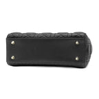 Dior 2-Way Bag Lady Small Lambskin Black Gold Shoulder Handbag Cannage — view 3