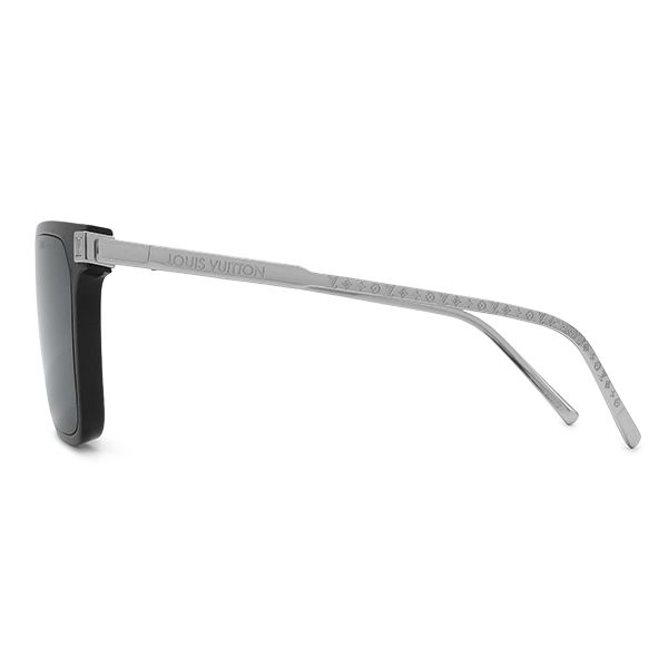 Louis Vuitton Sunglasses LV Rise Square 56 15 Acetate Metal Black Silver LV — view 3