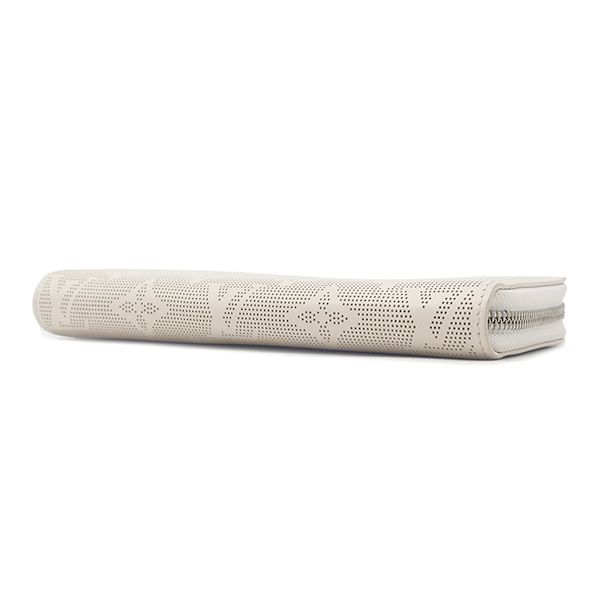 Louis Vuitton Wallet Zippy Leather Mahina Reverse Quartz Silver Zip Around — view 3