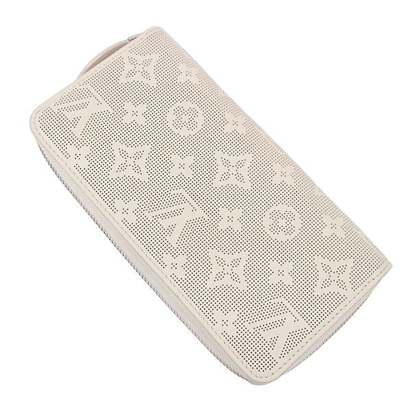 Louis Vuitton Wallet Zippy Leather Mahina Reverse Quartz Silver Zip Around — view 2