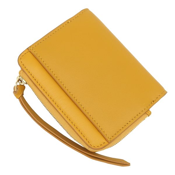 Fendi Bifold Wallet FF Cube Leather Yellow Gold Compact — view 2