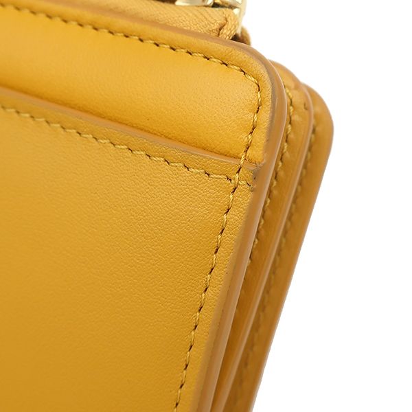 Fendi Bifold Wallet FF Cube Leather Yellow Gold Compact — view 5