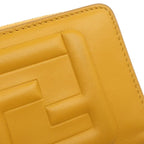 Fendi Bifold Wallet FF Cube Leather Yellow Gold Compact — view 8