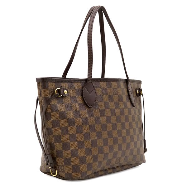 Louis Vuitton Tote Bag Neverfull PM Damier Canvas Ebene Gold Brown — view 2