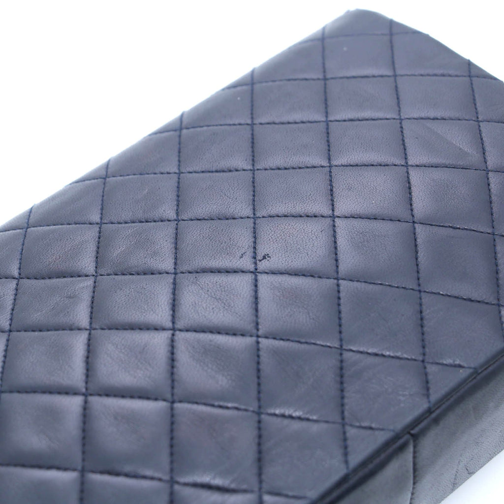Chanel Quilted Half Moon Double Flap Chain Shoulder Navy Bag Lambskin — view 7