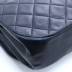 Chanel Quilted Half Moon Double Flap Chain Shoulder Navy Bag Lambskin — view 8