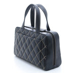 Chanel Wild Stitch Handbag Black Leather — view 2