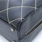 Chanel Wild Stitch Handbag Black Leather — view 8
