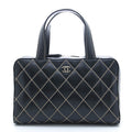Chanel Wild Stitch Handbag Black Leather