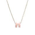 Hermes Pop H Mini Pink Silver Necklace