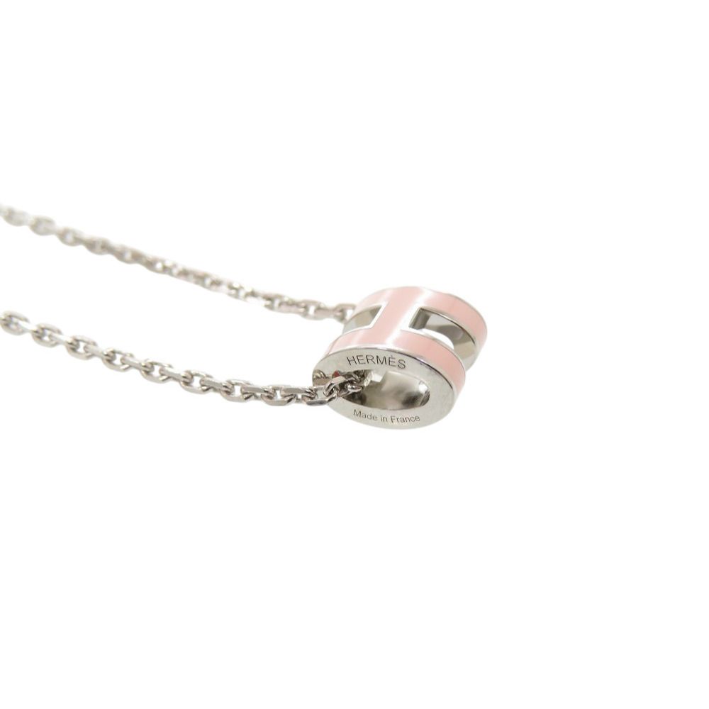 Hermes Pop H Mini Pink Silver Necklace — view 4