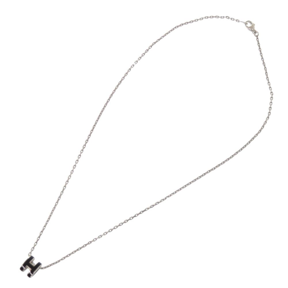 Hermes Pop H Mini Black Silver Necklace — view 2