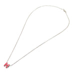 Hermes Pop H Mini Pink Silver Necklace — view 2