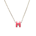 Hermes Pop H Mini Pink Silver Necklace