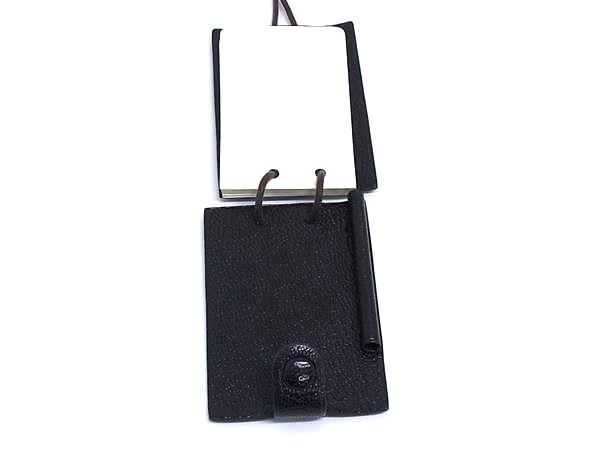 Hermes Chevre Neck Holder Memo Pad Stationery Black — view 4