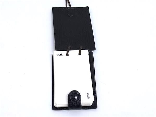 Hermes Chevre Neck Holder Memo Pad Stationery Black — view 3