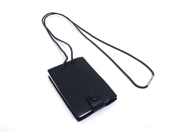 Hermes Chevre Neck Holder Memo Pad Stationery Black