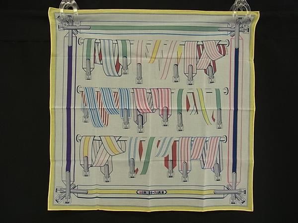 Hermes Sangre en Finesse Cotton 100% Handkerchief Pocket Square White