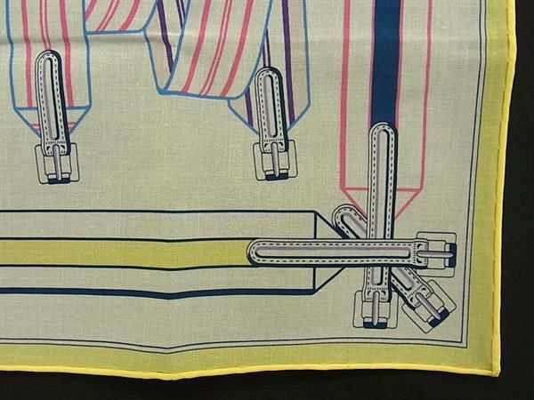 Hermes Sangre en Finesse Cotton 100% Handkerchief Pocket Square White — view 3