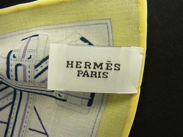 Hermes Sangre en Finesse Cotton 100% Handkerchief Pocket Square White — view 5