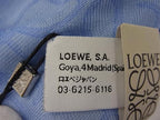 Loewe Anagram Wool Silk Fringe Shawl Blue Scarf — view 3