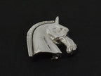 Hermes Cheval Horse Motif Brooch Pin Badge Silver