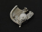 Hermes Cheval Horse Motif Brooch Pin Badge Silver — view 2