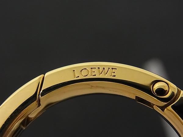Loewe Anagram Leather Key Holder Bag Charm Greige Yellow — view 3