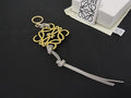 Loewe Anagram Leather Key Holder Bag Charm Greige Yellow