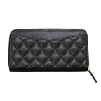 Chanel Classic Long Zip Wallet Caviar Leather Black Quilted Gold Genus — view 3