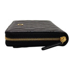 Chanel Classic Long Zip Wallet Caviar Leather Black Quilted Gold Genus — view 7