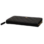 Chanel Classic Long Zip Wallet Caviar Leather Black Quilted Gold Genus — view 8