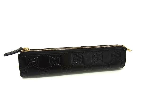 Gucci Guccissima Leather Pen Case Pen Holder Stationery Black
