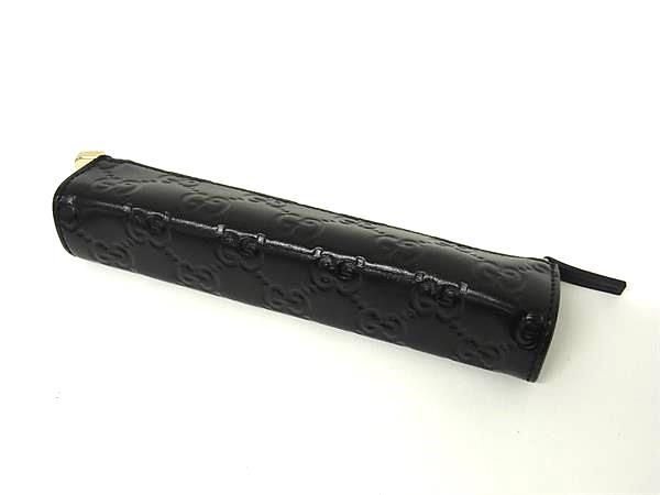 Gucci Guccissima Leather Pen Case Pen Holder Stationery Black — view 2
